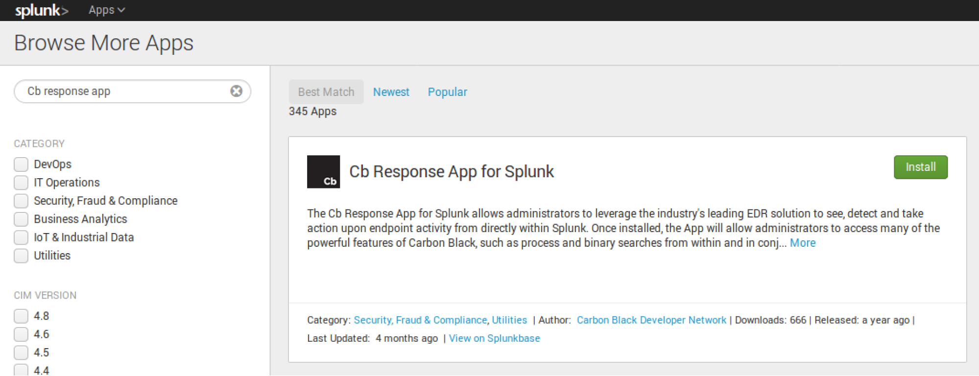 Carbon Black and Splunk Integration