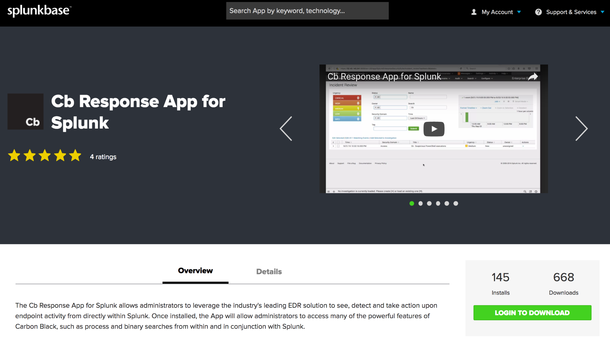 Carbon Black and Splunk Integration 