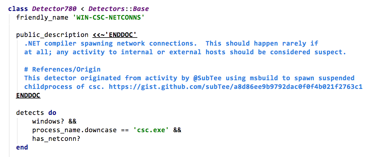 Red Canary and Endgame: Red Canary's Detector Language