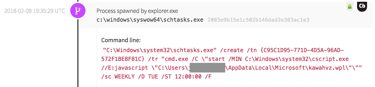 Establishing Persistence: scheduled task .wpl file