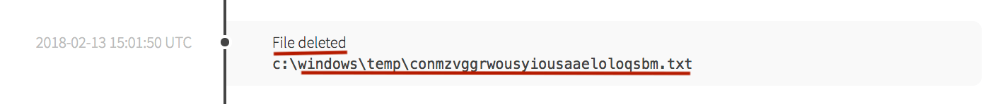 malware deleting a text file after execution
